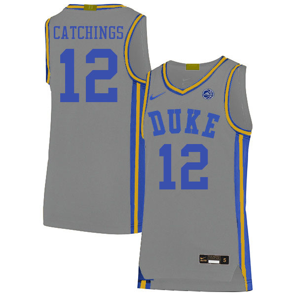 Duke Blue Devils #12 Kale Catchings 2022-23 College Stitched Basketball Jerseys Sale-Gray